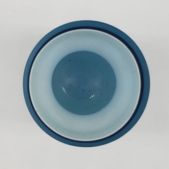 MCM Retro Blue Opal White Cased Scandinavian Art Glass Bud Vase - Picture 10 of 11